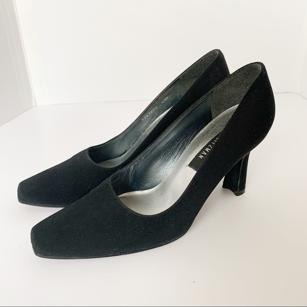 Stuart Weitzman Textile Career Heels Black Sz 8.5